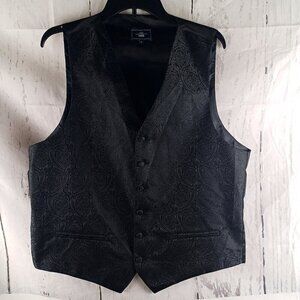 Moss 1851 Black Paisley 6 Button Men's Dress Vest Size XL